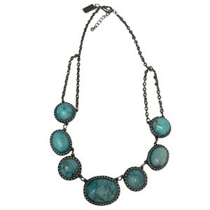 Bohemian Seven Stone Turquoise Chain Necklace